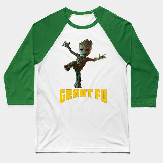 Groot Fu Baseball T-Shirt by DistractedGeek